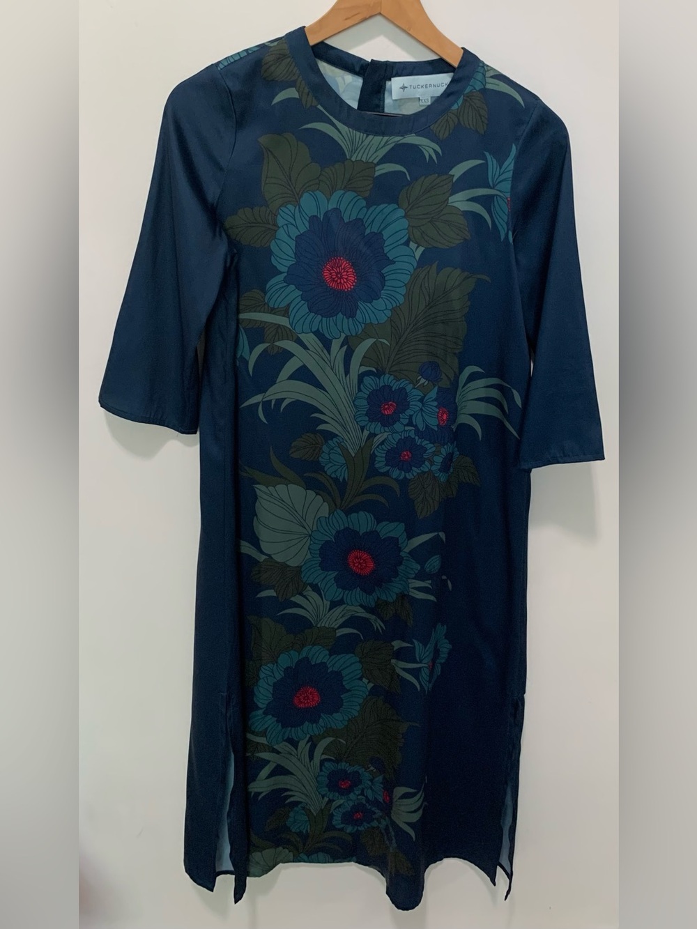 Tuckernuck Jamie Midnight Garden Floral Midi Dress Blue Size XXS - Picture 4 of 8